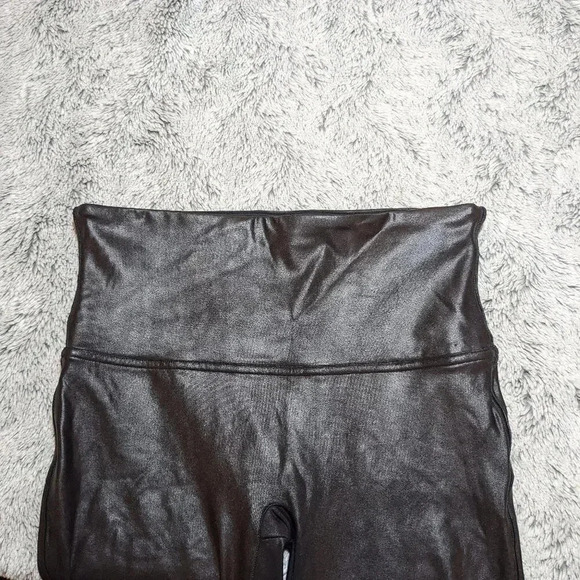 Spanx Black Faux Leather Leggings Full Length Size Large - Picture 4 of 10